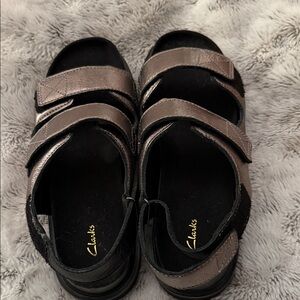 Clarks Ladies ORIANNA SEA Metallic Leather Sandals